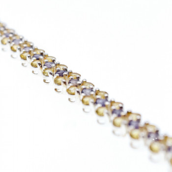 Sky Jewelry Серебряный браслет с камнями цитрин и аметист