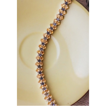 Sky Jewelry Серебряный браслет с камнями цитрин и аметист