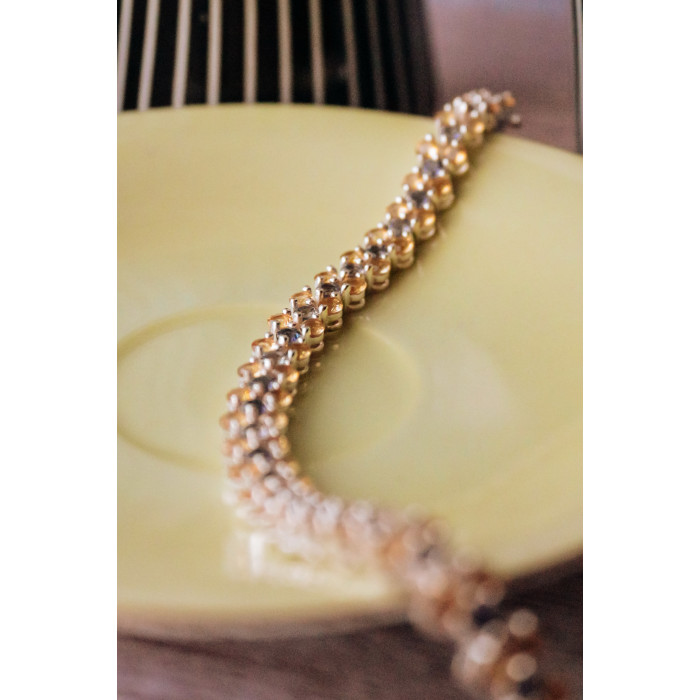 Sky Jewelry Серебряный браслет с камнями цитрин и аметист