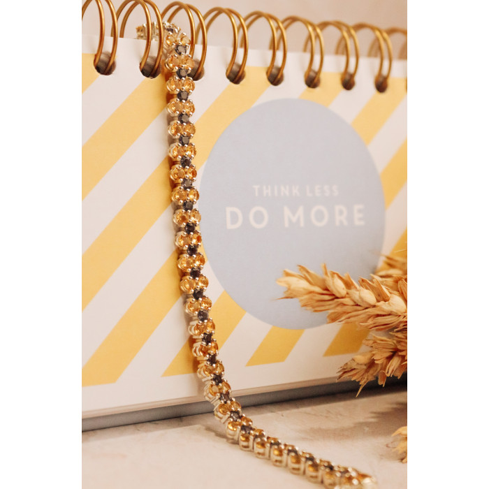 Sky Jewelry Серебряный браслет с камнями цитрин и аметист