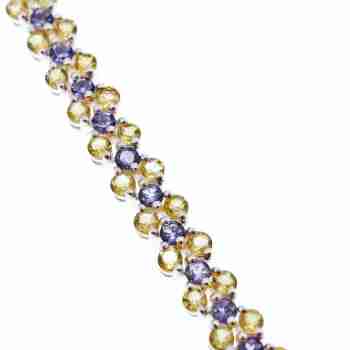 Sky Jewelry Серебряный браслет с камнями цитрин и аметист