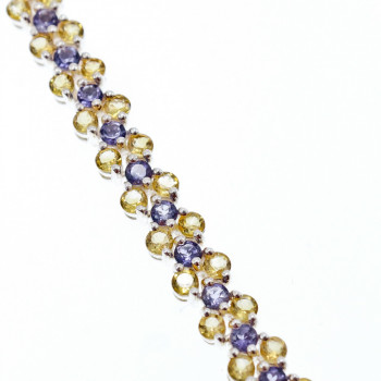 Sky Jewelry Серебряный браслет с камнями цитрин и аметист