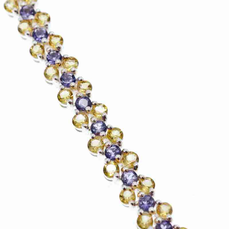 Sky Jewelry Серебряный браслет с камнями цитрин и аметист