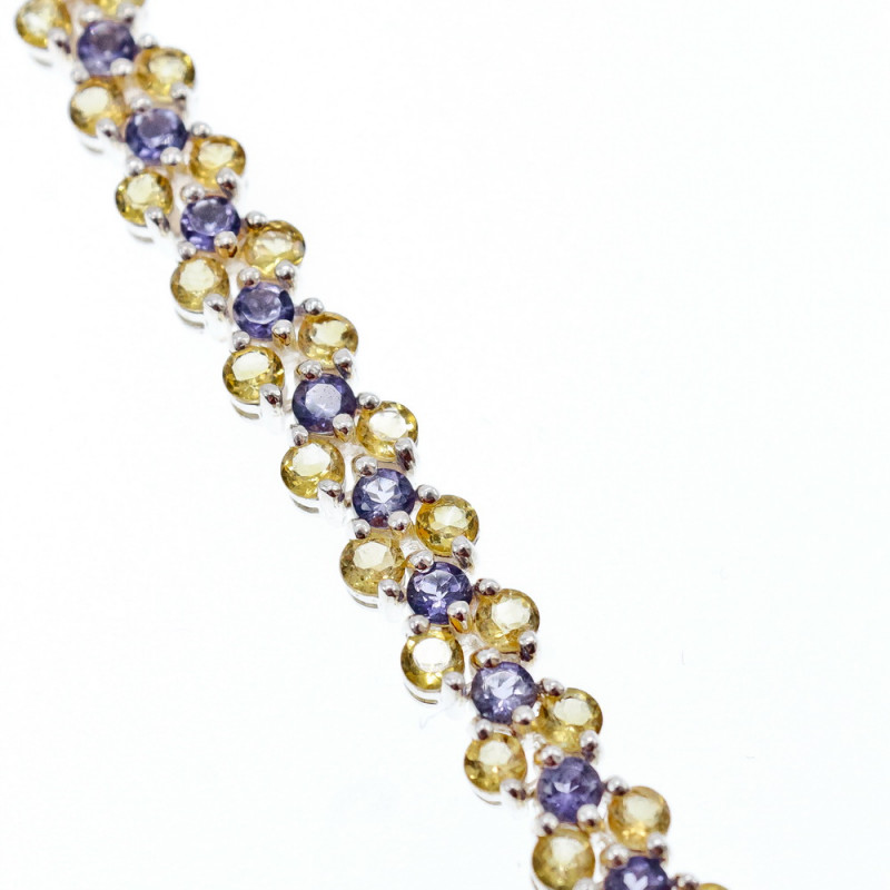 Sky Jewelry Серебряный браслет с камнями цитрин и аметист