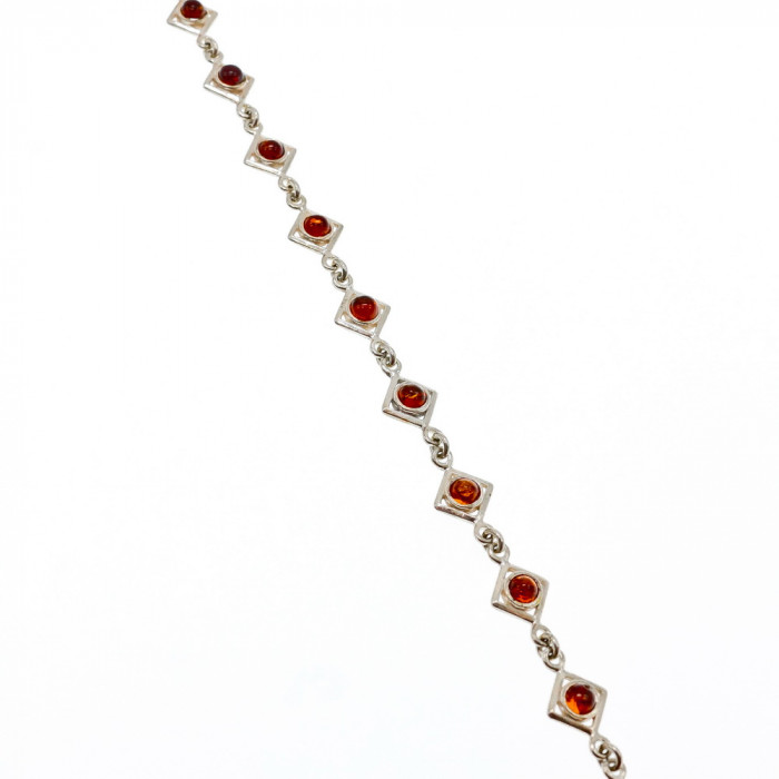 Sky Jewelry Серебряный браслет с янтарем