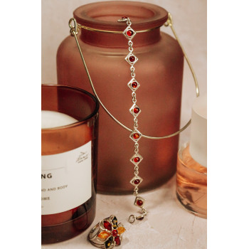 Sky Jewelry Серебряный браслет с янтарем