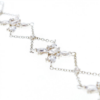 Sky Jewelry Серебряный браслет с фианитами  Бабочки