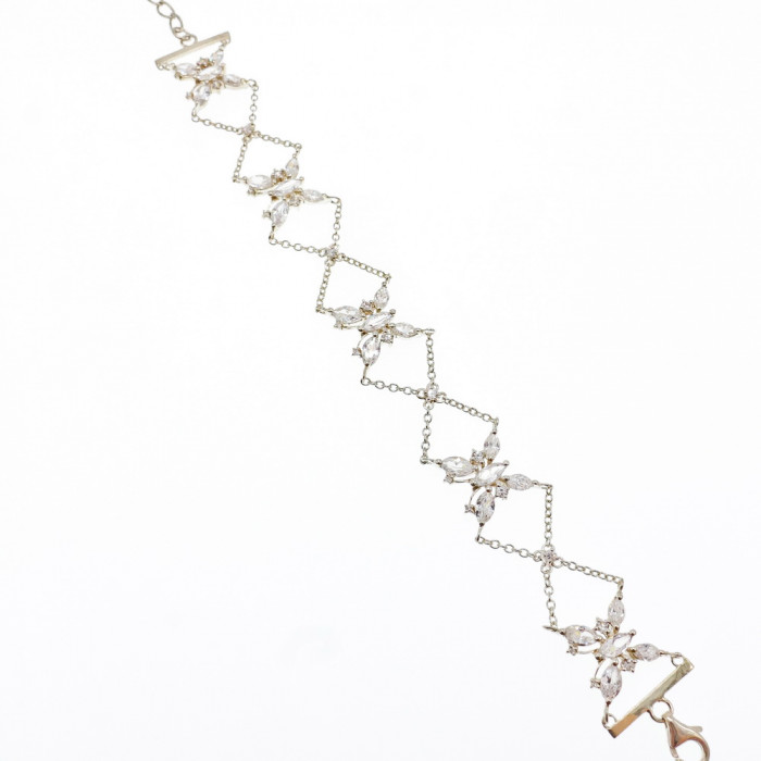 Sky Jewelry Серебряный браслет с фианитами  Бабочки