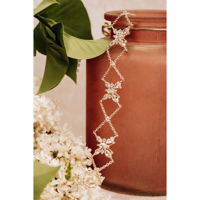 Sky Jewelry Серебряный браслет с фианитами  Бабочки