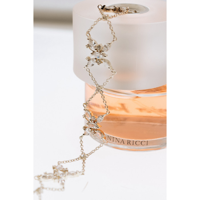 Sky Jewelry Серебряный браслет с фианитами  Бабочки