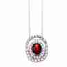 Sky Jewelry Серебряная цепочка с кулоном с камнями гранат и гошенит