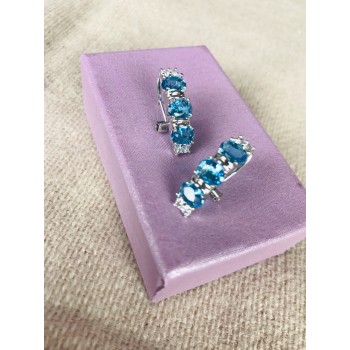 Sky Jewelry Серебро 925 пробы серьги с фианитами