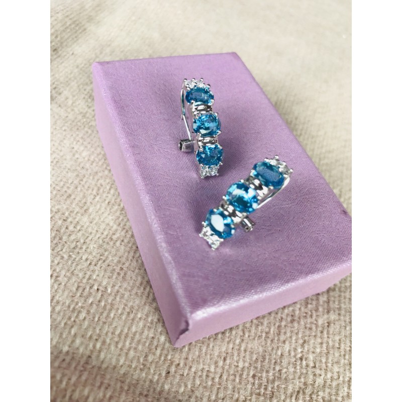 Sky Jewelry Серебро 925 пробы серьги с фианитами