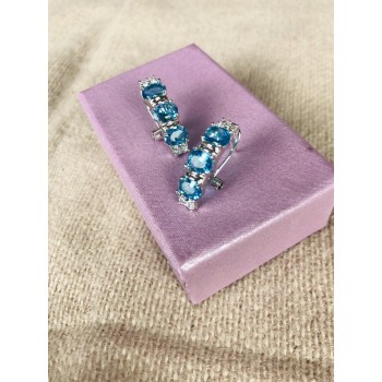 Sky Jewelry Серебро 925 пробы серьги с фианитами