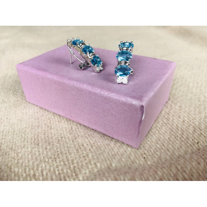 Sky Jewelry Серебро 925 пробы серьги с фианитами