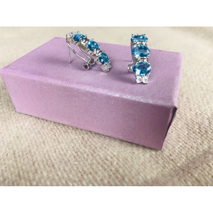 Sky Jewelry Серебро 925 пробы серьги с фианитами