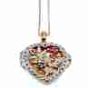 Sky Jewelry Серебряная цепочка с кулоном в позолоте с камнями рубин и сапфир