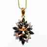 Sky Jewelry Серебряная цепочка с кулоном в позолоте   Сапфировый цветок