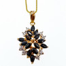 Sky Jewelry Серебряная цепочка с кулоном в позолоте   Сапфировый цветок