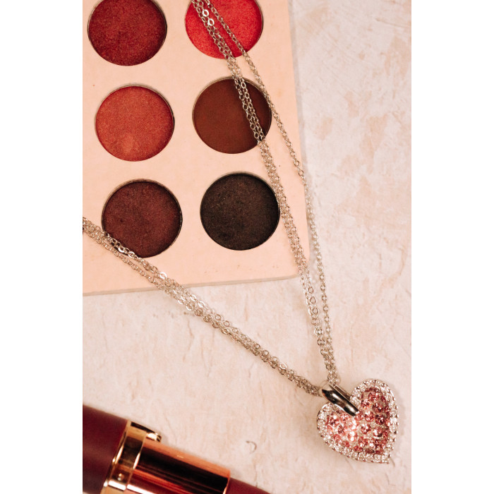 Sky Jewelry Тройная серебряная цепочка с кулоном с фианитами   Сердце