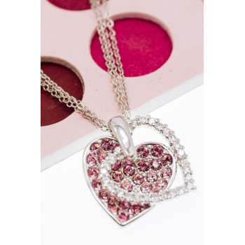 Sky Jewelry Тройная серебряная цепочка с кулоном с фианитами   Сердце