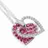Sky Jewelry Тройная серебряная цепочка с кулоном с фианитами   Сердце