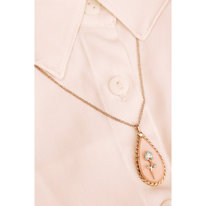 Sky Jewelry Серебряная цепочка с кулоном с перламутром и бирюзой  Винтаж