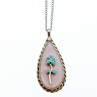 Sky Jewelry Серебряная цепочка с кулоном с перламутром и бирюзой  Винтаж
