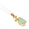 Sky Jewelry Золотая цепочка с кулоном зеленый нефрит