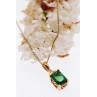 Sky Jewelry Серебряная цепочка с кулоном в позолоте с изумрудом и гошенитом