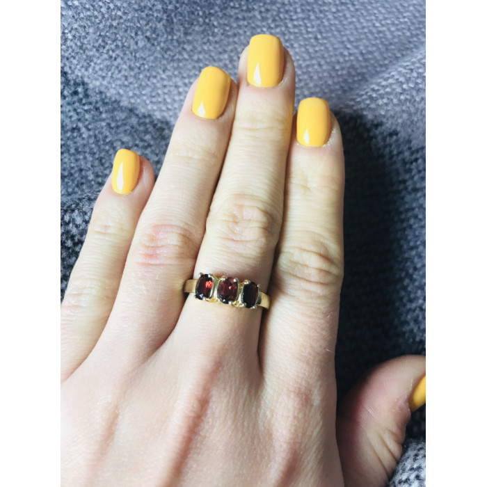 Sky Jewelry Кольцо в позолоте с гранатом