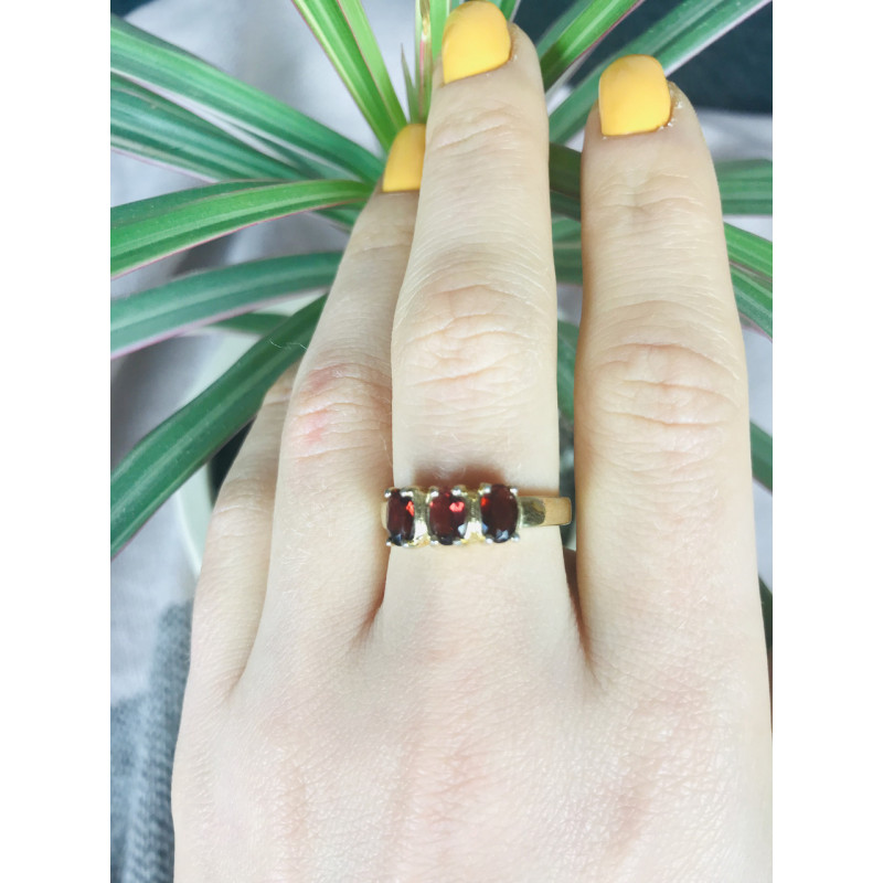 Sky Jewelry Кольцо в позолоте с гранатом