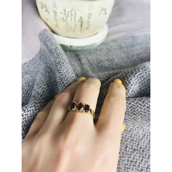 Sky Jewelry Кольцо в позолоте с гранатом
