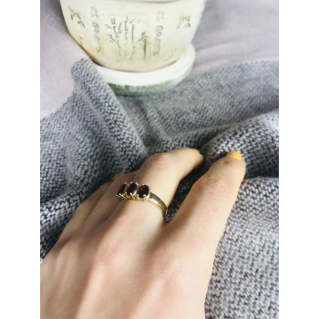 Sky Jewelry Кольцо в позолоте с гранатом