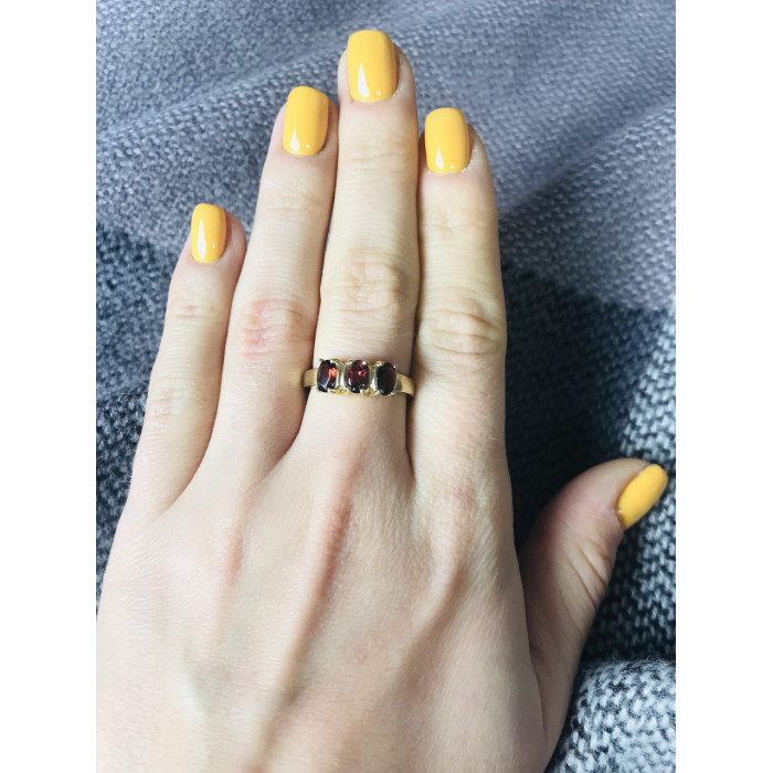 Sky Jewelry Кольцо в позолоте с гранатом