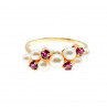 Sky Jewelry Золотое кольцо с рубином и жемчугом
