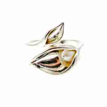 Sky Jewelry Серебряное кольцо с жемчугом  Осень