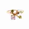 Sky Jewelry Золотое кольцо с камнями морганит иолит цитрин и хризолит