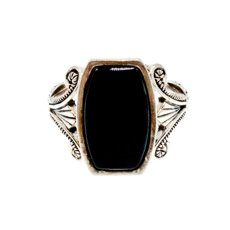Sky Jewelry Серебряное кольцо с ониксом  Винтаж
