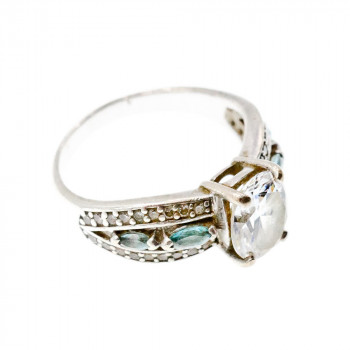 Sky Jewelry Серебряное кольцо с бериллом и топазом