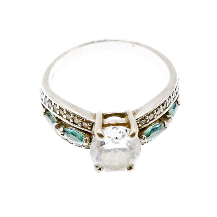 Sky Jewelry Серебряное кольцо с бериллом и топазом
