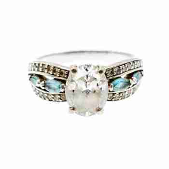 Sky Jewelry Серебряное кольцо с бериллом и топазом