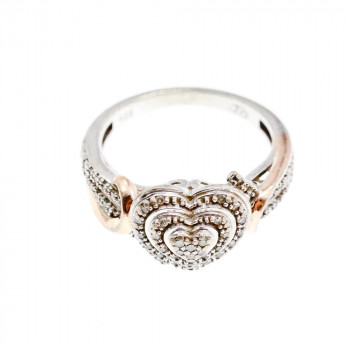 Sky Jewelry Серебряное кольцо с фианитами Сердце