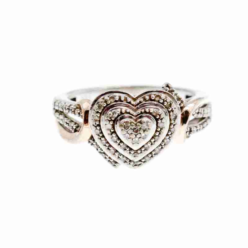 Sky Jewelry Серебряное кольцо с фианитами Сердце