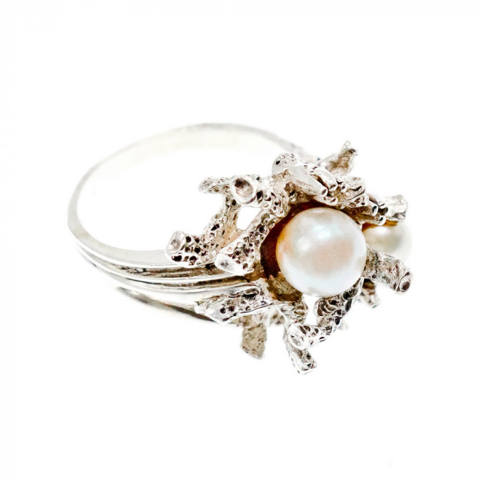 Sky Jewelry Винтажное серебряное кольцо с жемчугом