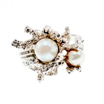 Sky Jewelry Винтажное серебряное кольцо с жемчугом