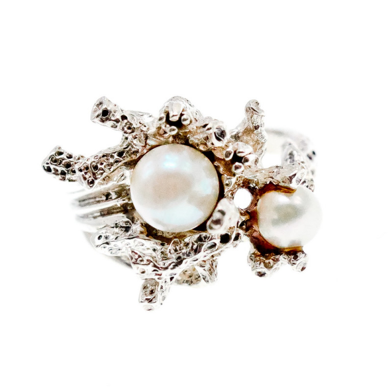 Sky Jewelry Винтажное серебряное кольцо с жемчугом