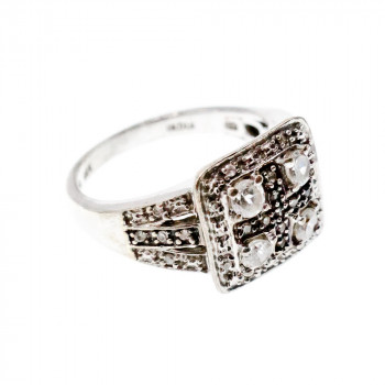 Sky Jewelry Серебряное кольцо с белой шпинелью