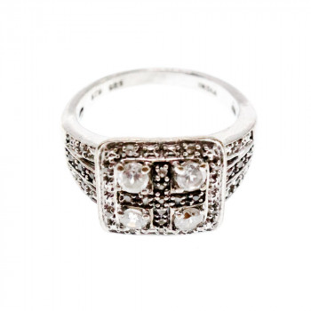 Sky Jewelry Серебряное кольцо с белой шпинелью