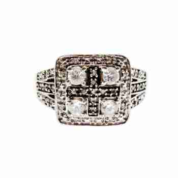 Sky Jewelry Серебряное кольцо с белой шпинелью